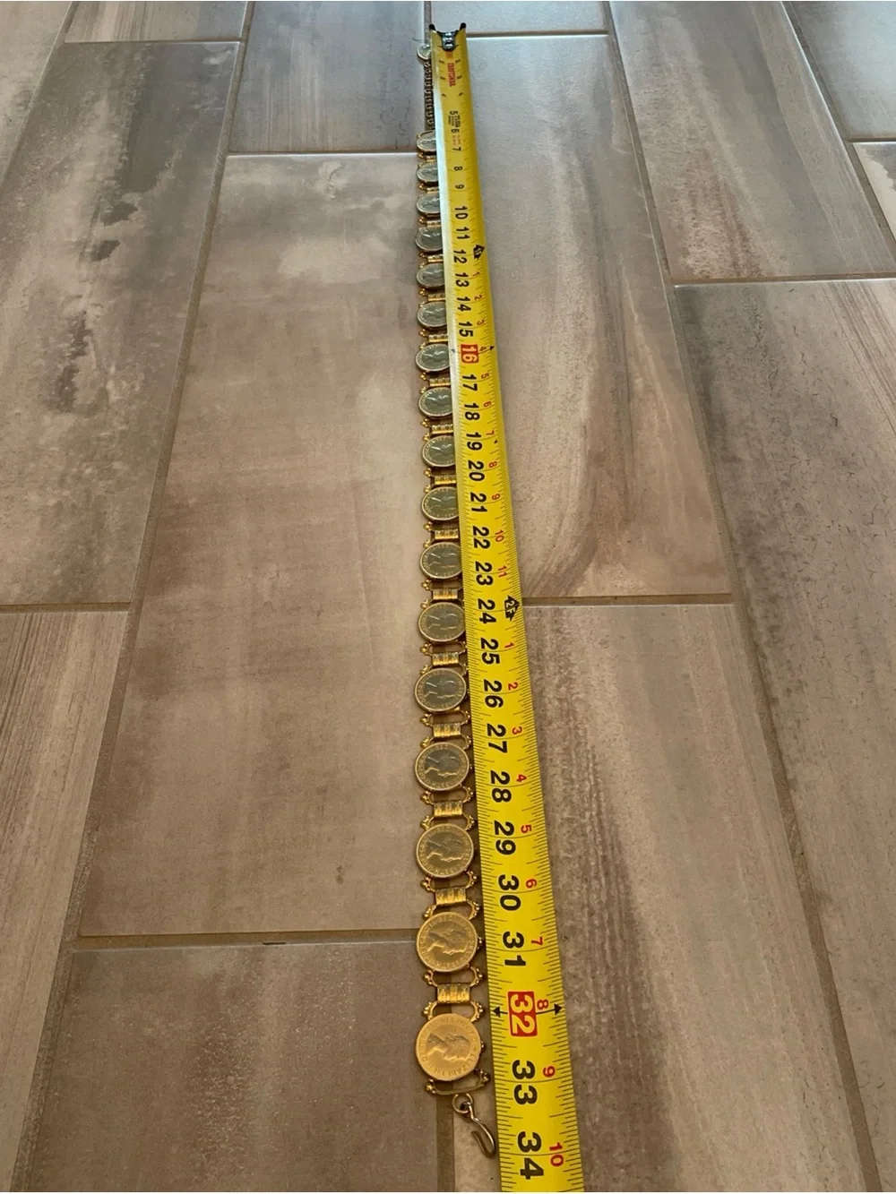 Queen Elizabeth II / King George VI Coin Belt vtg 60s